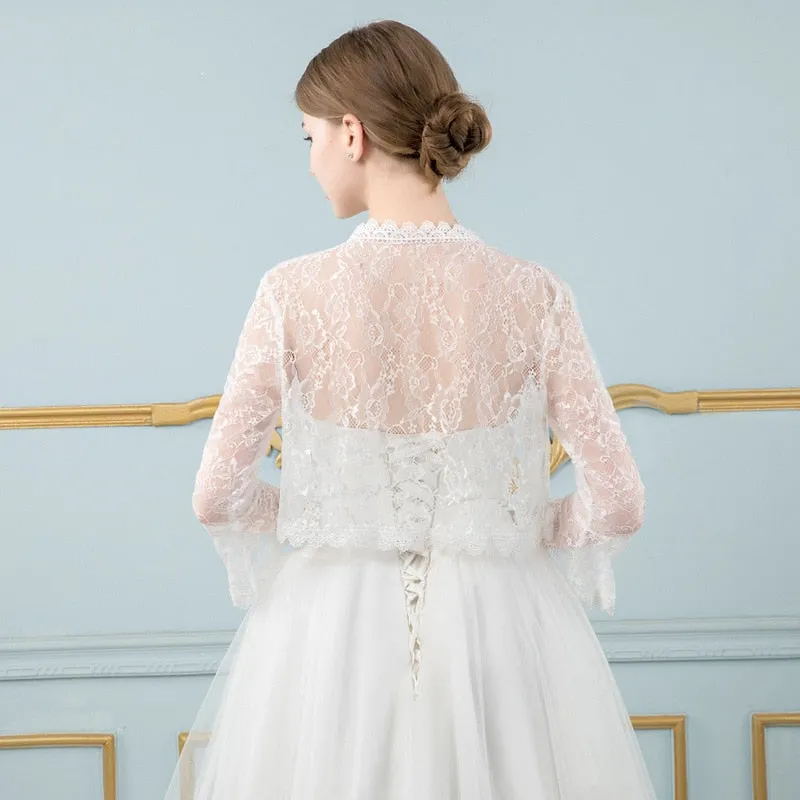 Lace Wedding  Bridal Wraps Shrugs Bolero Jacket