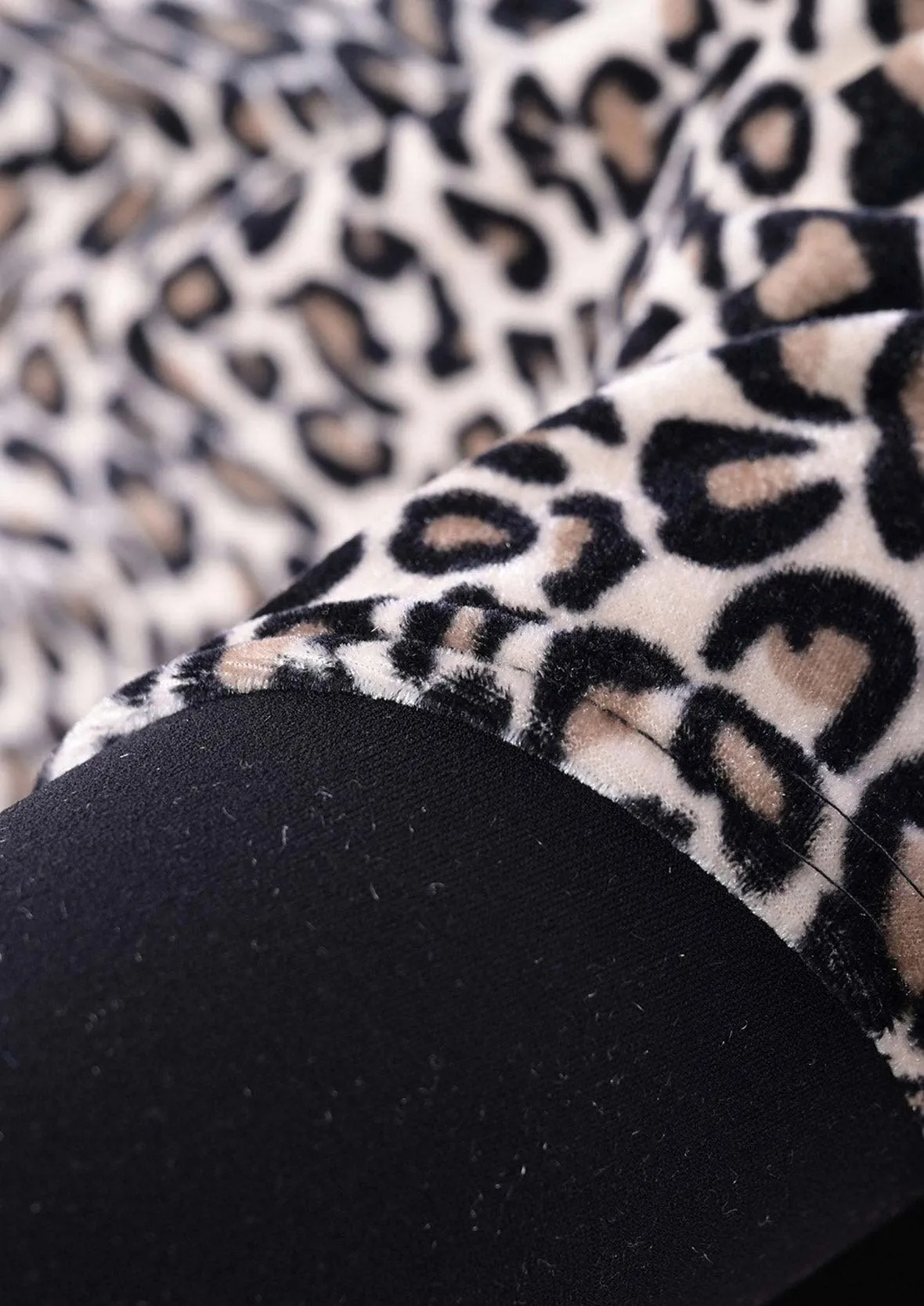 Leopard Printed Velvet Poncho