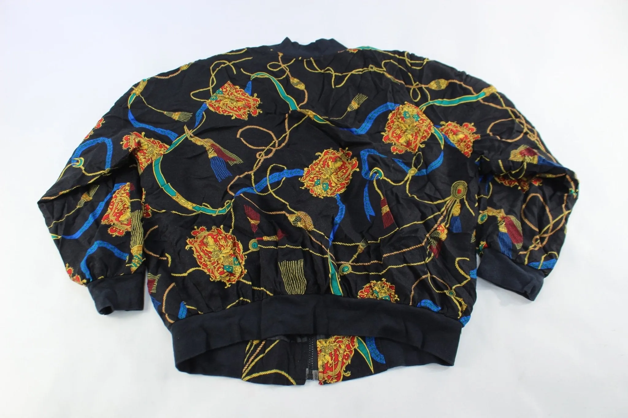 London Fog Versace Style Zip Up Bomber Jacket