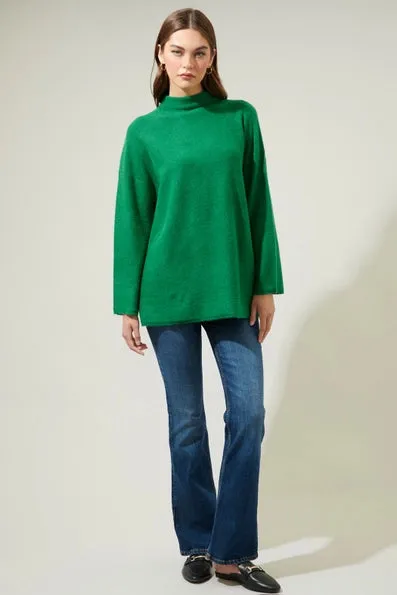 Loose Fit Tunic Sweater | Kelly Green