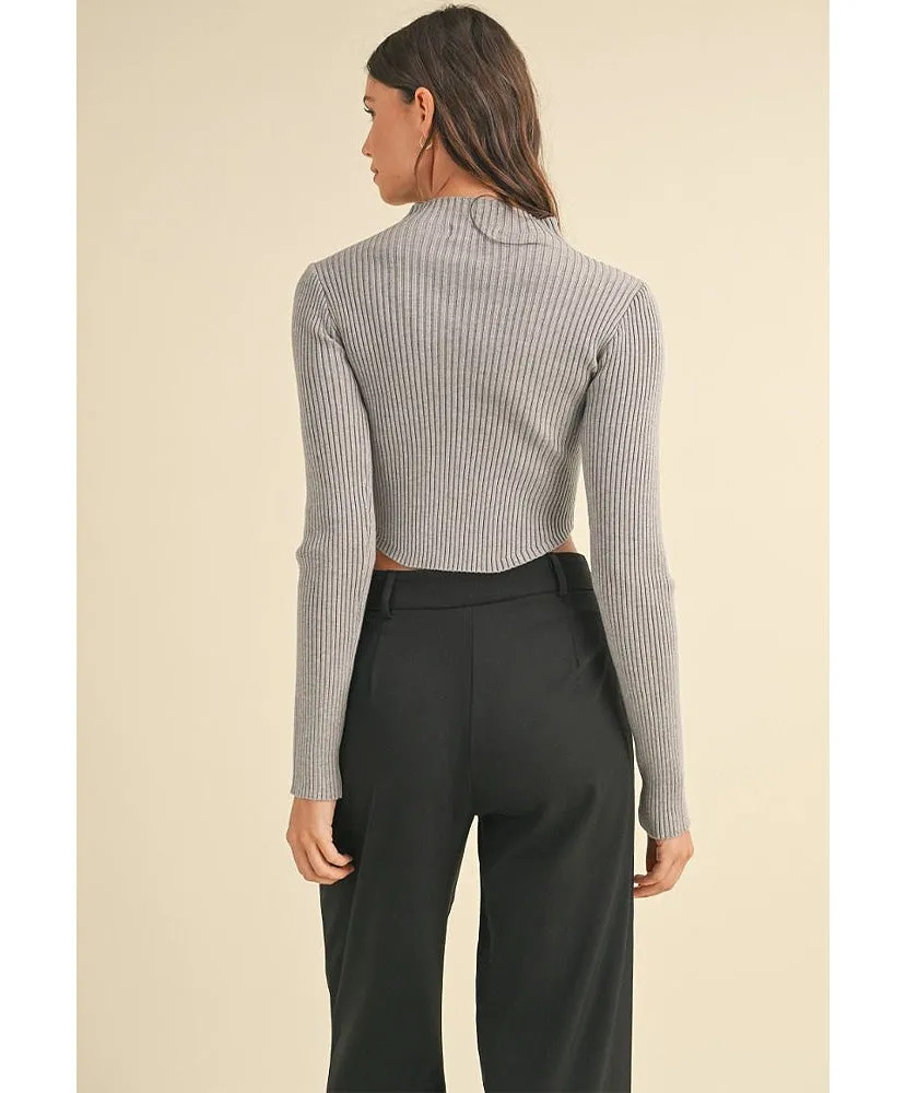 Mae Mock Neck Crop Sweater