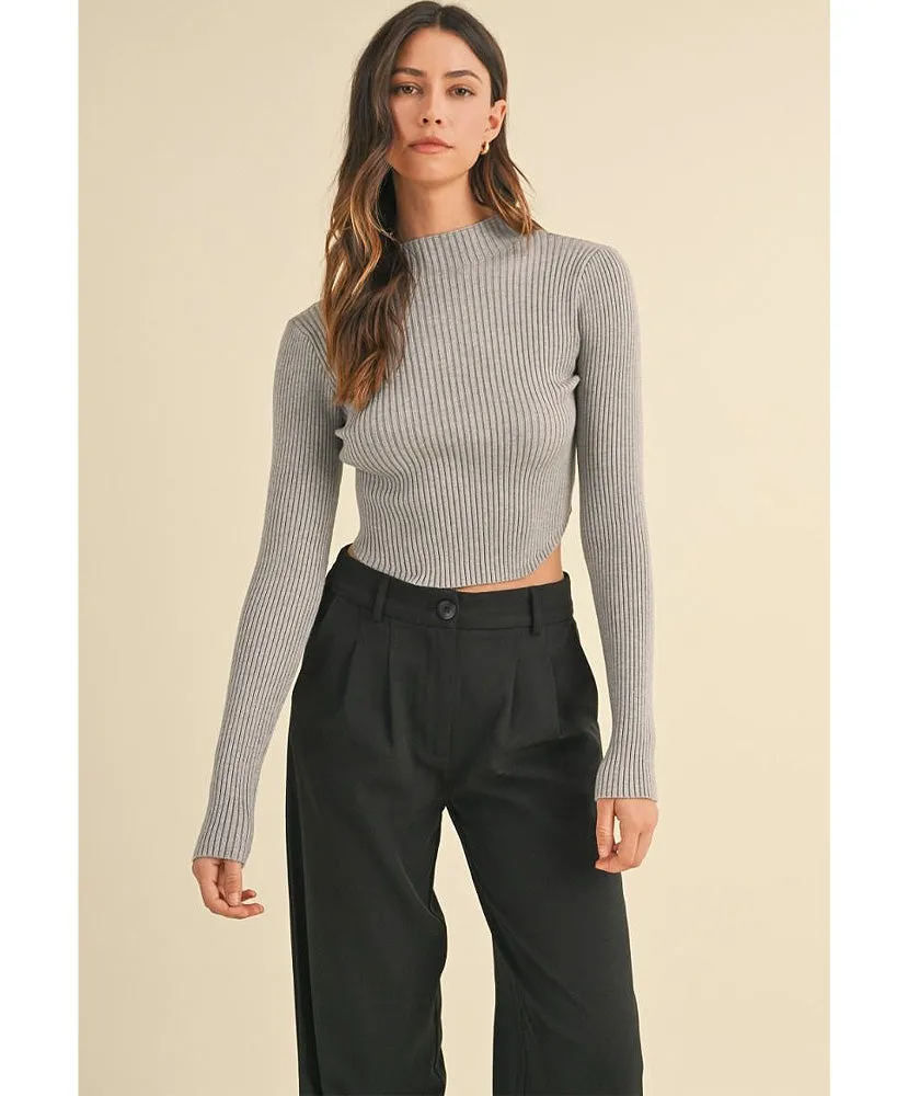 Mae Mock Neck Crop Sweater