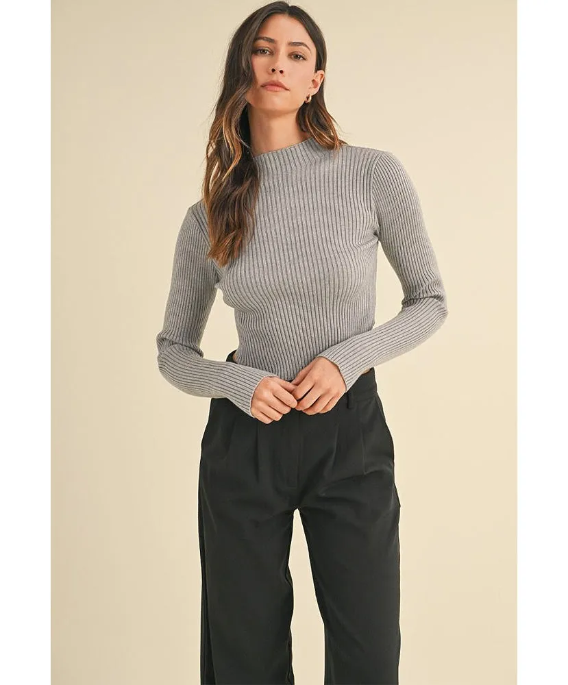 Mae Mock Neck Crop Sweater