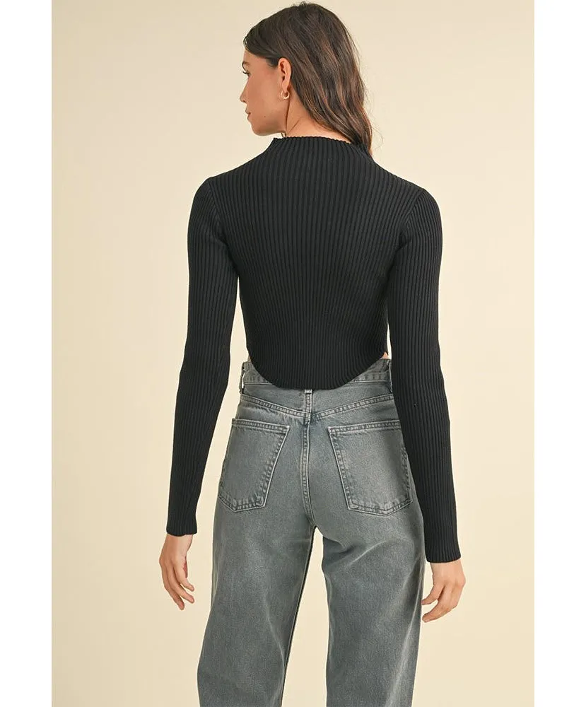 Mae Mock Neck Crop Sweater