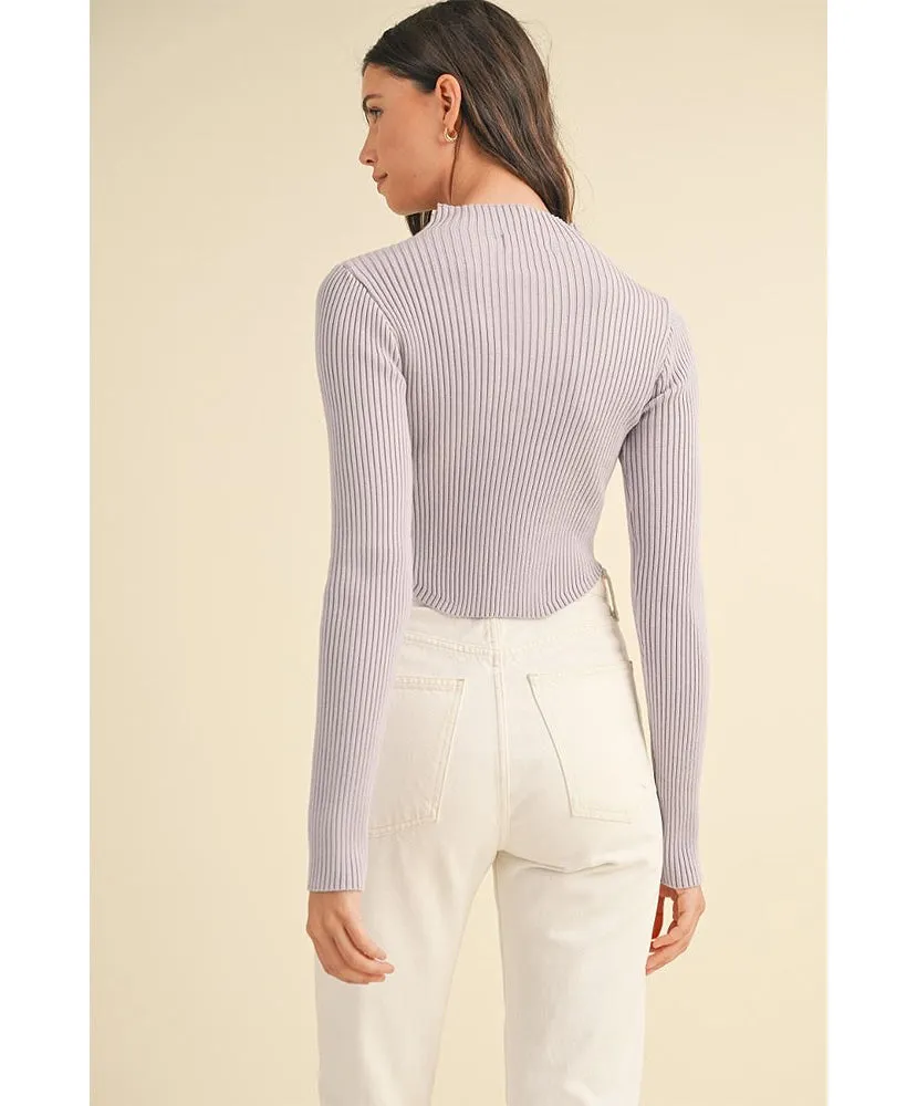 Mae Mock Neck Crop Sweater