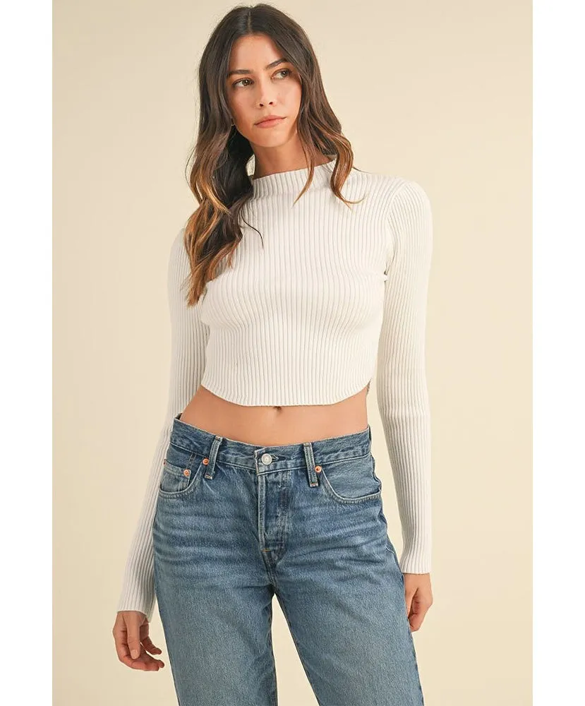 Mae Mock Neck Crop Sweater