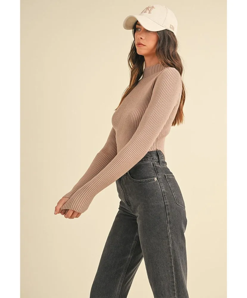 Mae Mock Neck Crop Sweater