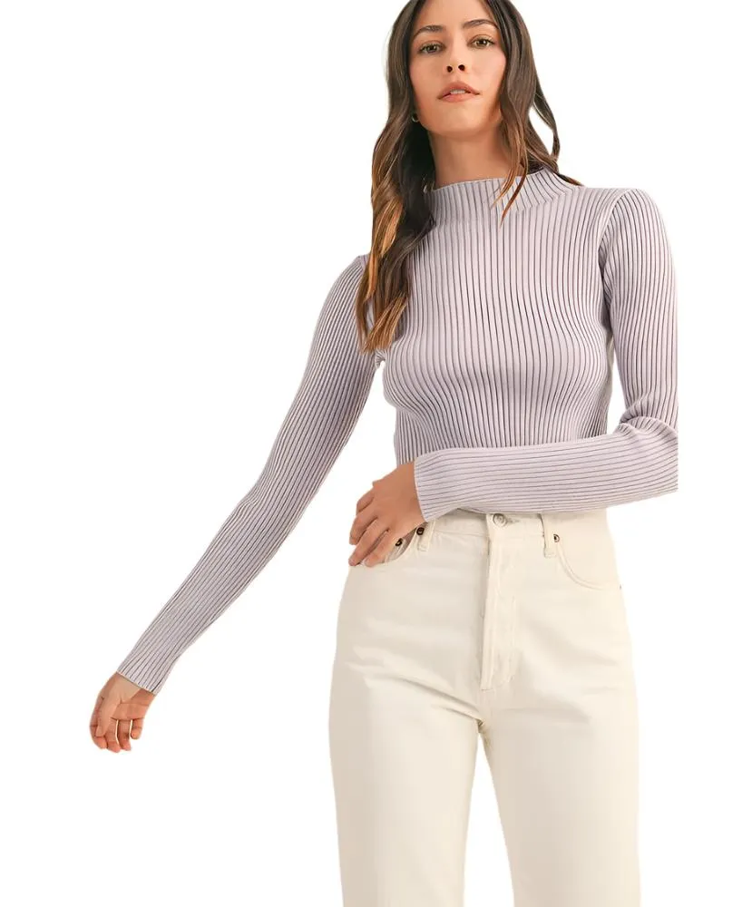 Mae Mock Neck Crop Sweater