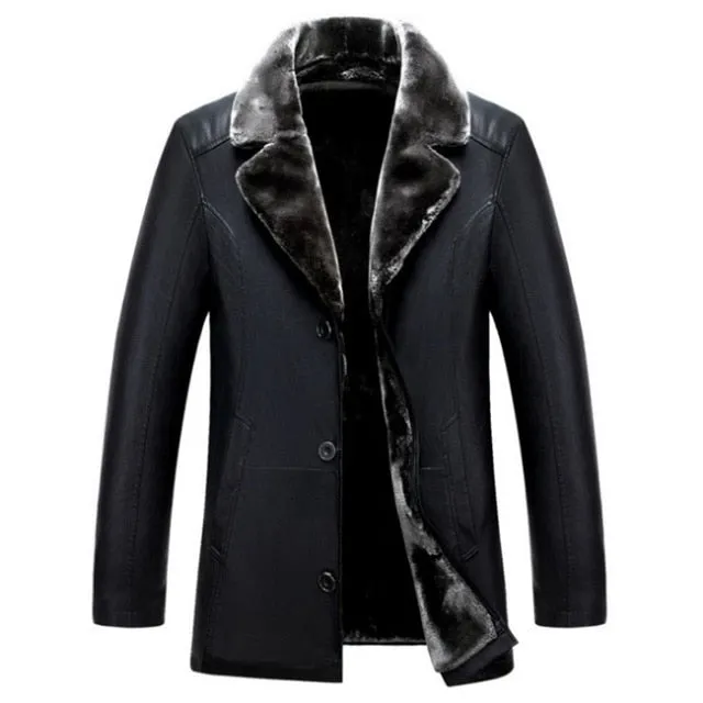 Men leather jackets New arrival Winter brand plus Velvet thick Warm Casual Mens Leather Jackets