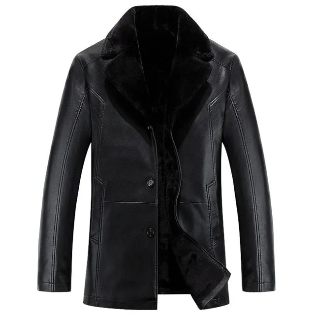 Men leather jackets New arrival Winter brand plus Velvet thick Warm Casual Mens Leather Jackets