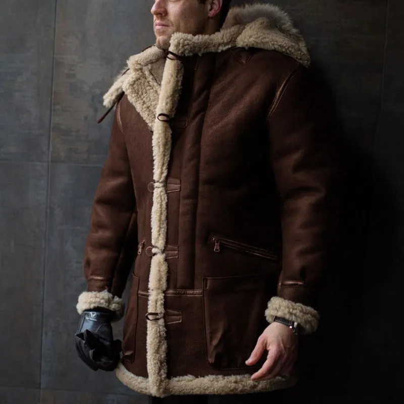 Men Winter Casual Warm Thick Parka Outerwear Plus Size Fur Jacket Coats | 3258#