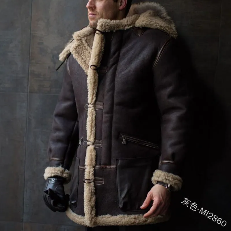 Men Winter Casual Warm Thick Parka Outerwear Plus Size Fur Jacket Coats | 3258#