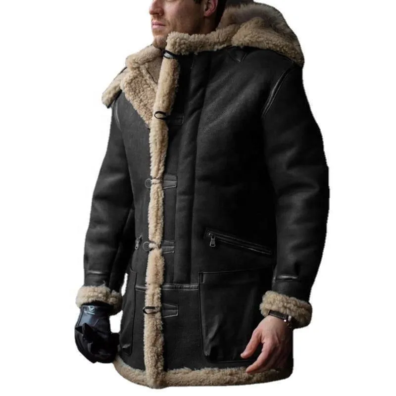 Men Winter Casual Warm Thick Parka Outerwear Plus Size Fur Jacket Coats | 3258#