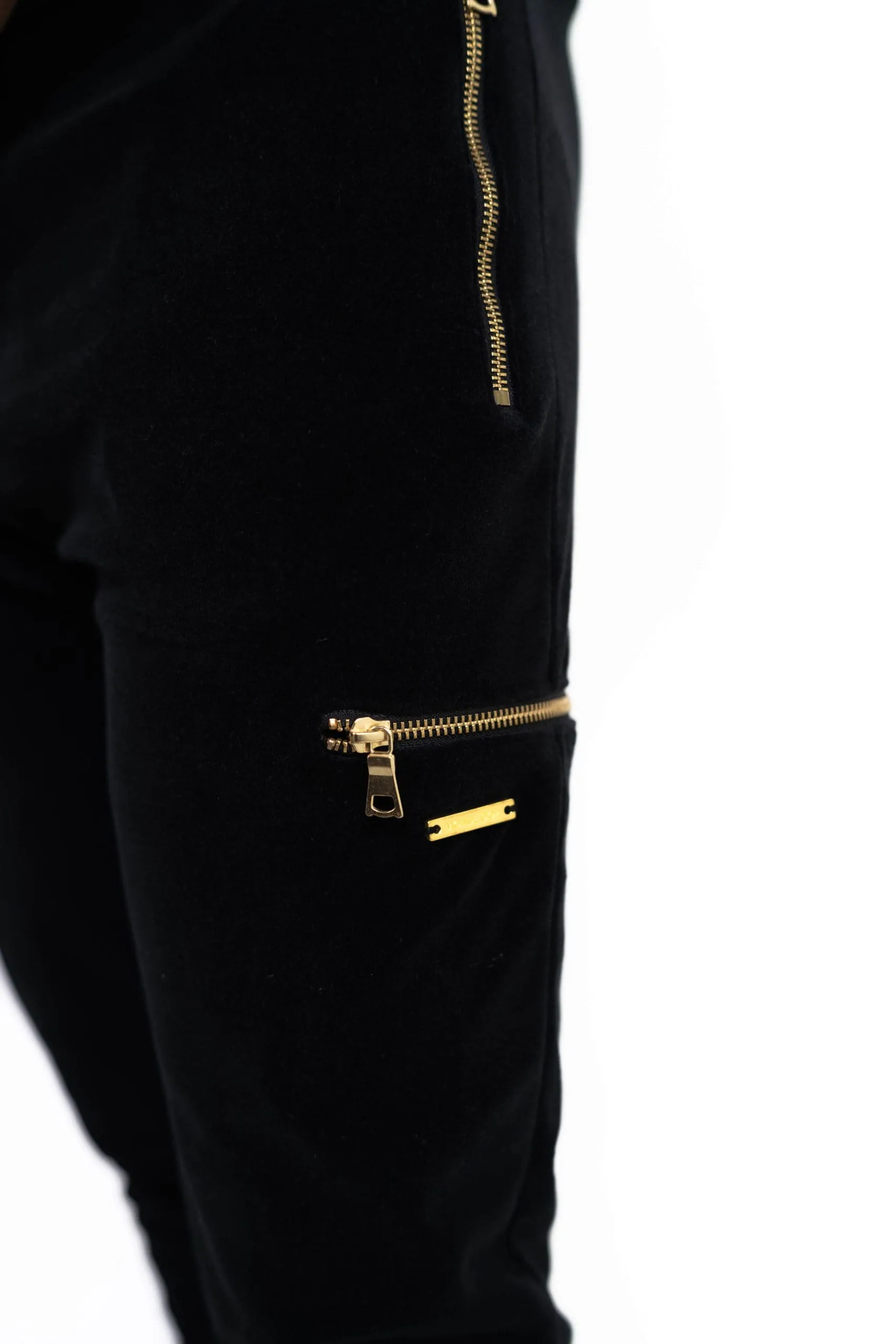 Men's Black Velour Joggers