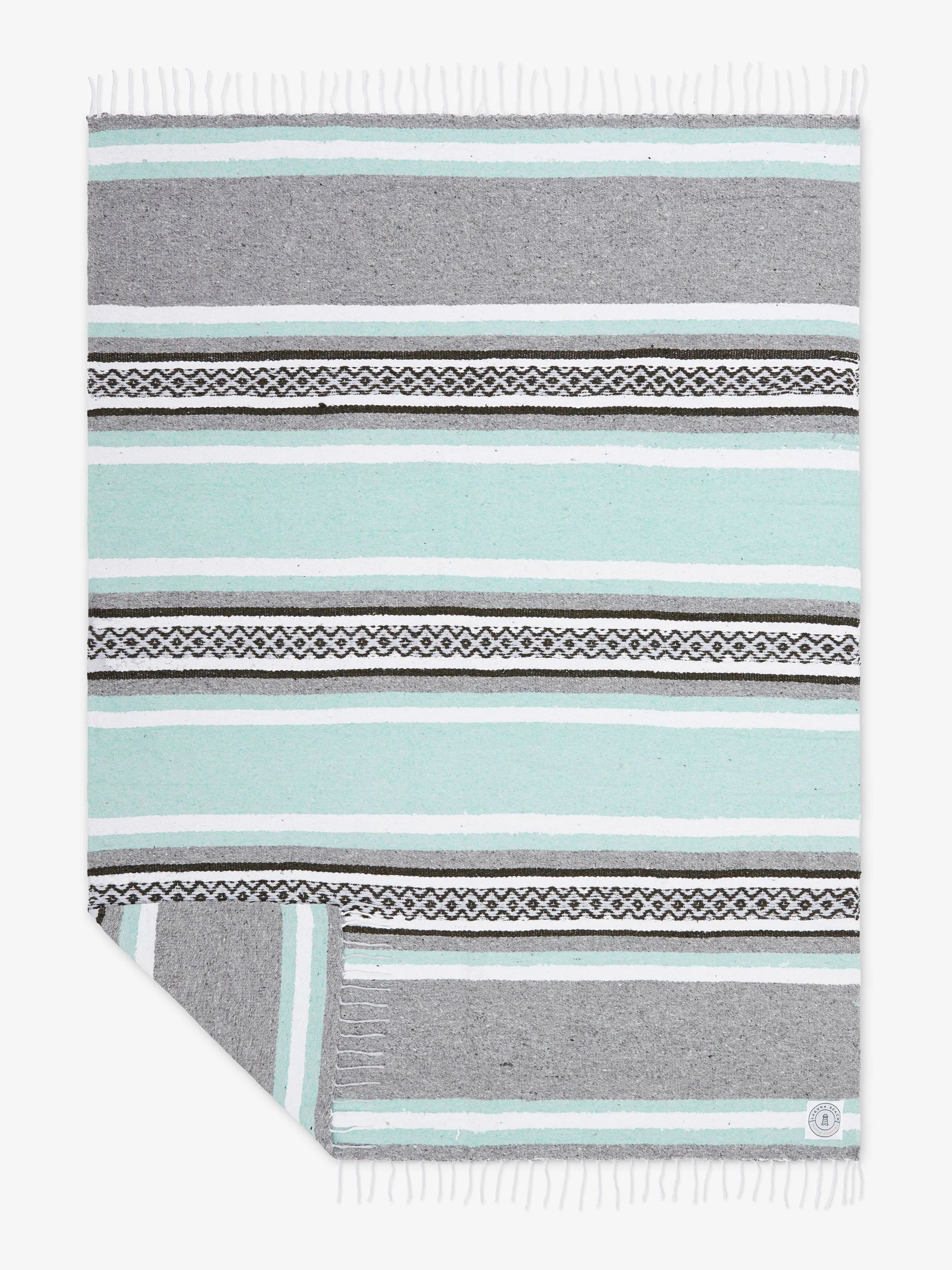 Mint & Gray Cabo Mexican Blanket