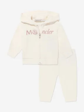 Moncler Enfant Baby Girls Logo Tracksuit in Ivory