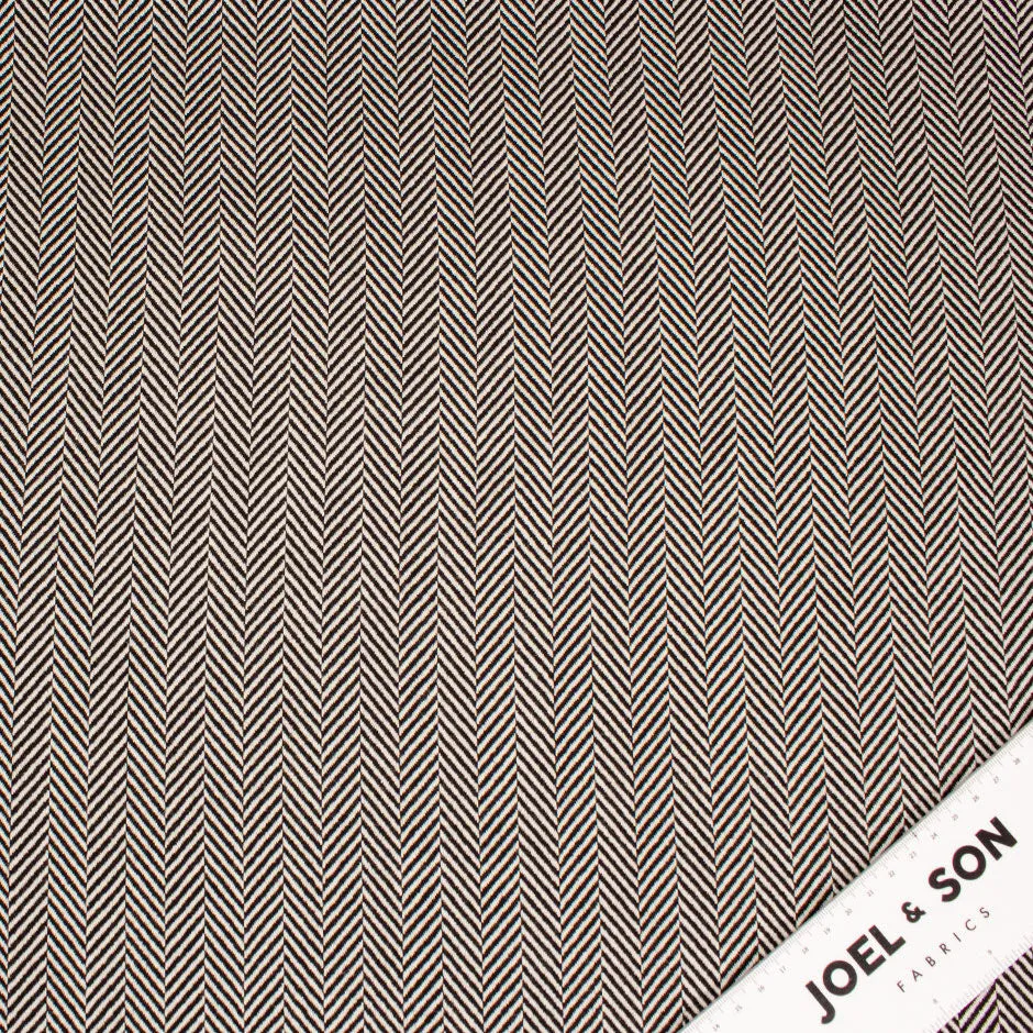 Monochrome Silver Laminated Double Sided Herringbone Wool