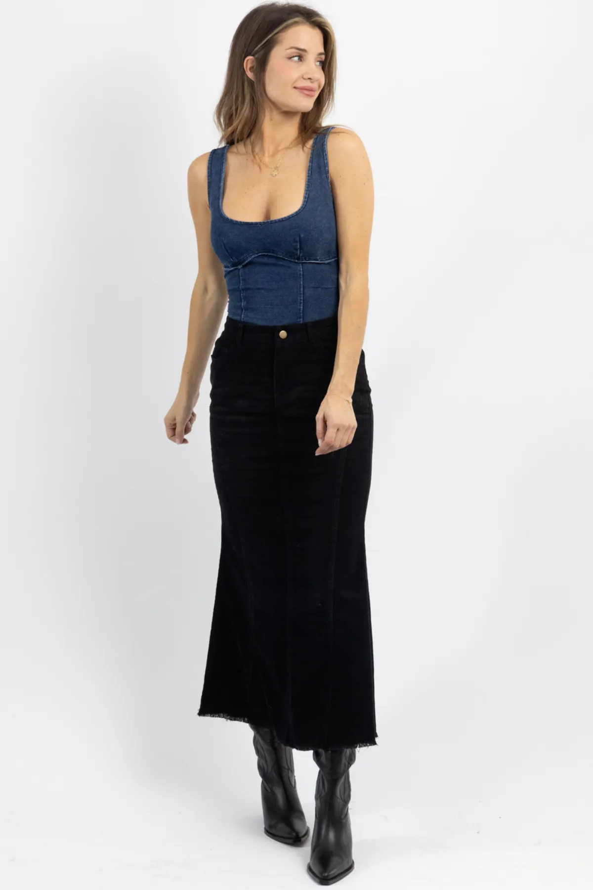 MONROE CORDUROY MAXI SKIRT