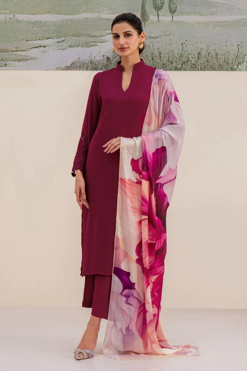 Natasha kamal -  Brooke - Magenta - Georgette - 3 Piece