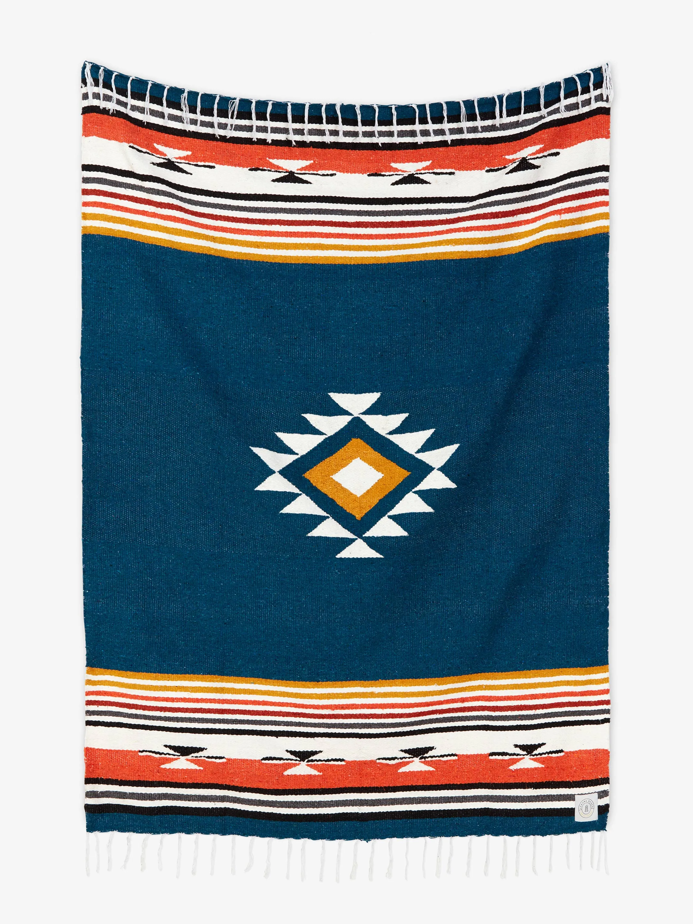 Navy Baja Mexican Blanket