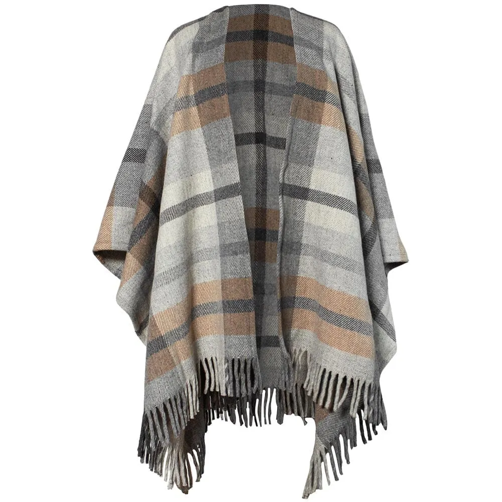 Northfield Plaid Wool Shawl