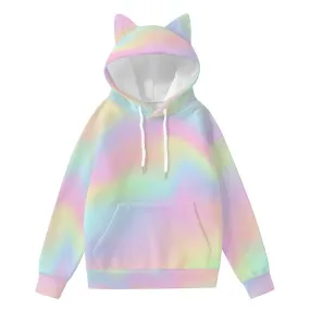 Ombre Hoodie, Women's Ombre Hoodie, Hoodie Sweater, Cat Ear Sweater, Ombre Sweater, Rainbow Sweater, Rainbow Hoodie