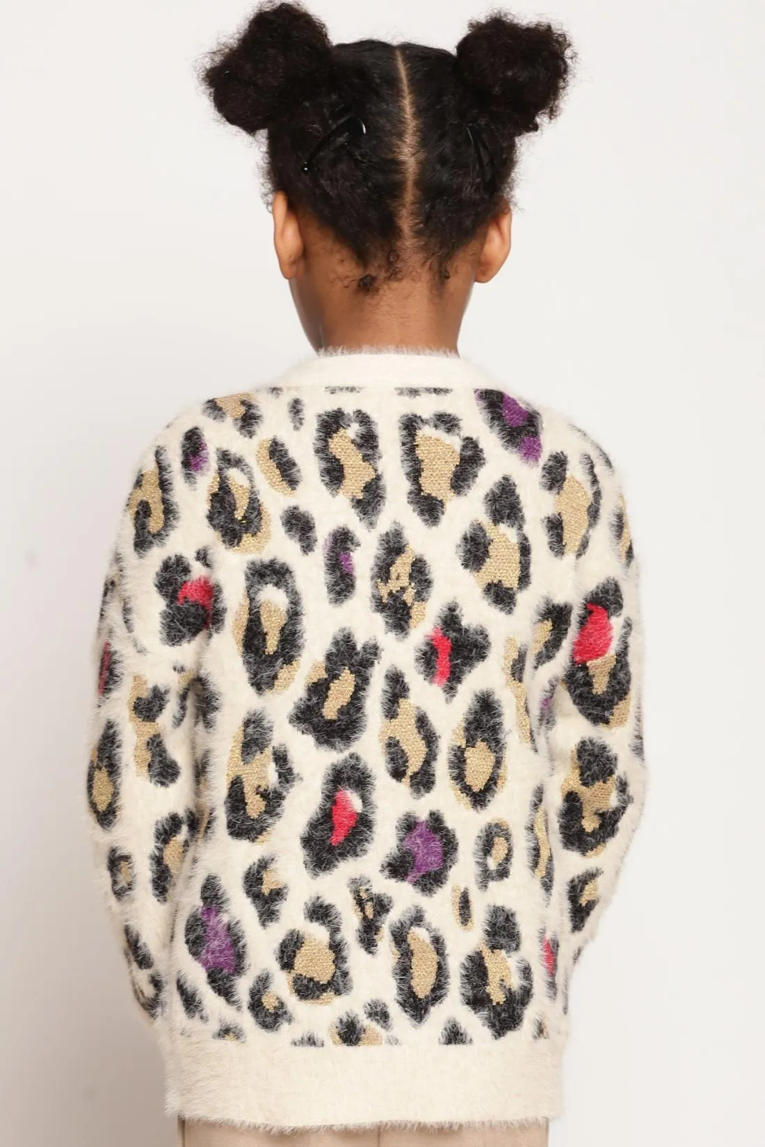 One Friday Off White Animal Printed Sweater