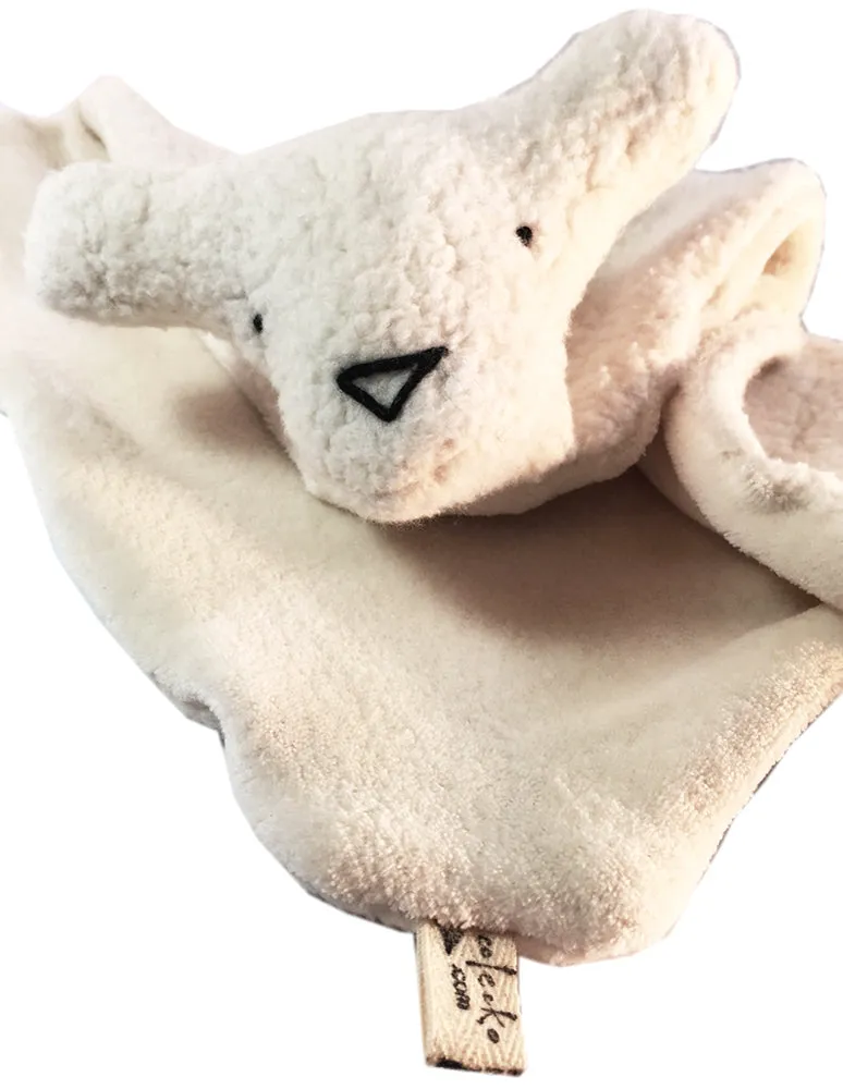 Organic Cotton Sherpa and Velour Security Blanket with Animal Friend - Handcrafted in the USA!