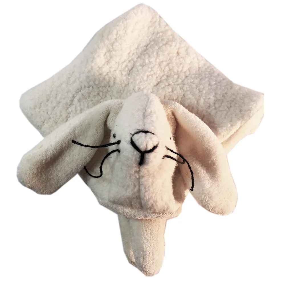 Organic Cotton Sherpa and Velour Security Blanket with Animal Friend - Handcrafted in the USA!