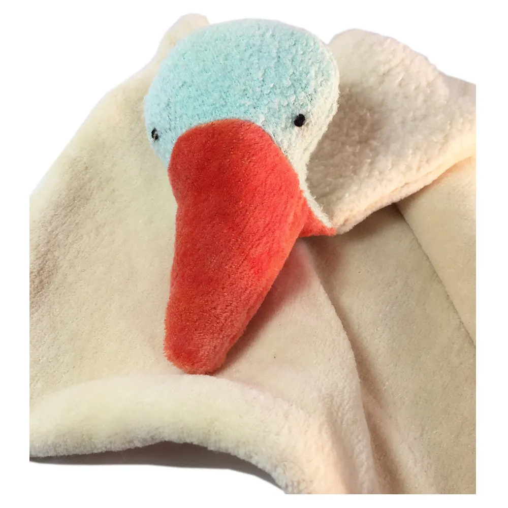 Organic Cotton Sherpa and Velour Security Blanket with Animal Friend - Handcrafted in the USA!