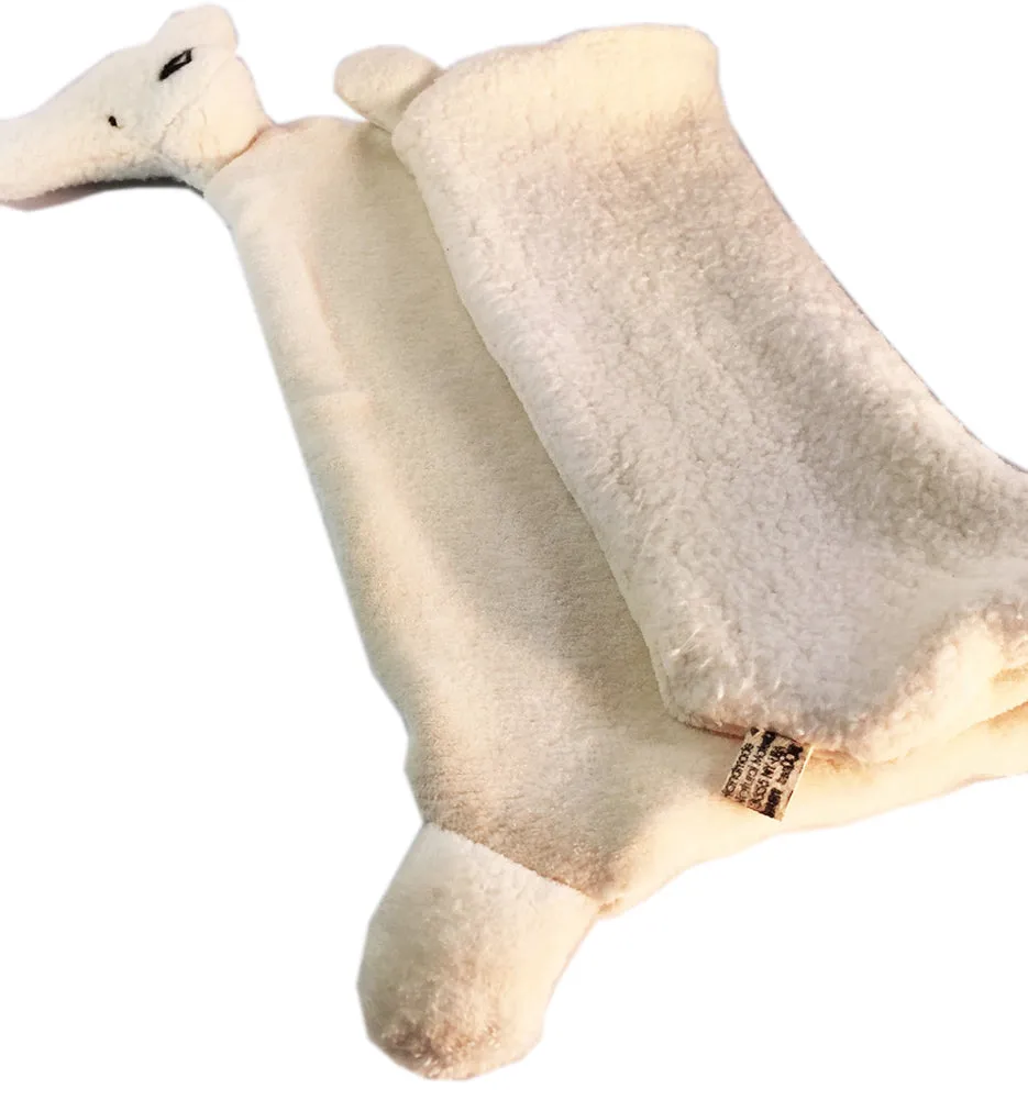 Organic Cotton Sherpa and Velour Security Blanket with Animal Friend - Handcrafted in the USA!