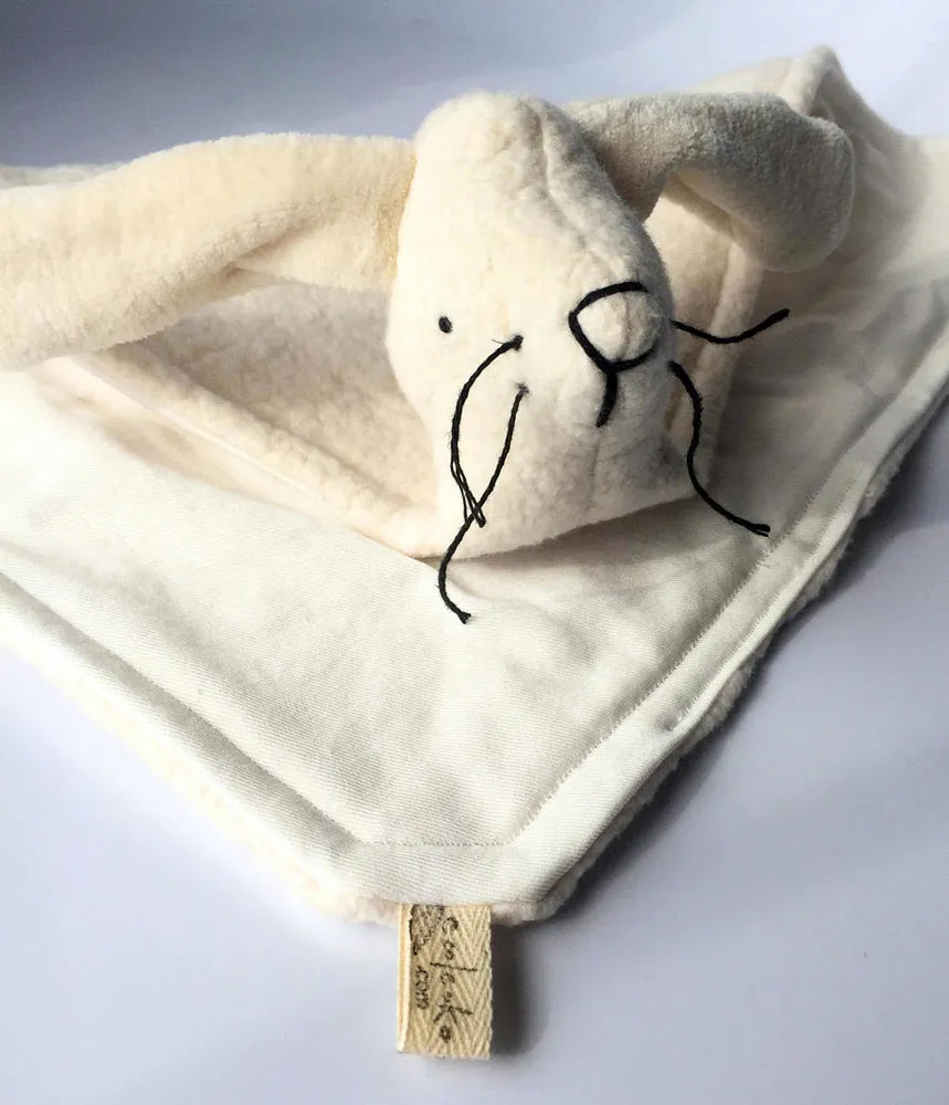 Organic Cotton Sherpa and Velour Security Blanket with Animal Friend - Handcrafted in the USA!