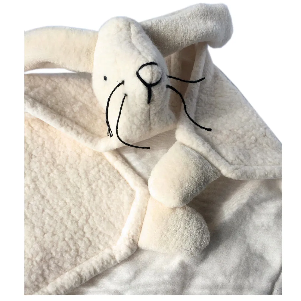 Organic Cotton Sherpa and Velour Security Blanket with Animal Friend - Handcrafted in the USA!