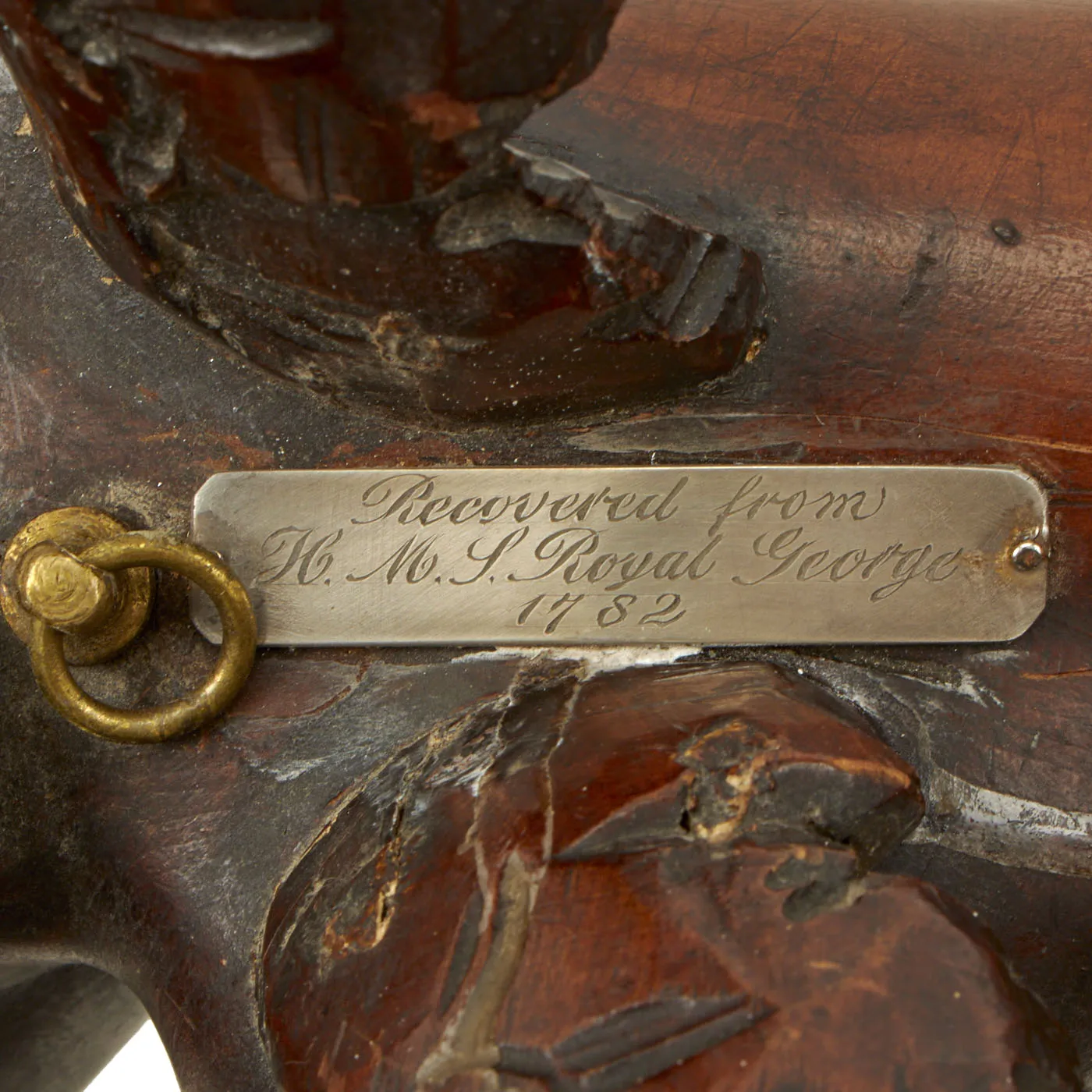 Original British 18th Century Winged Angel Cherub Recovered from the H.M.S. Royal George Wreck in 1782 By Charles Spalding