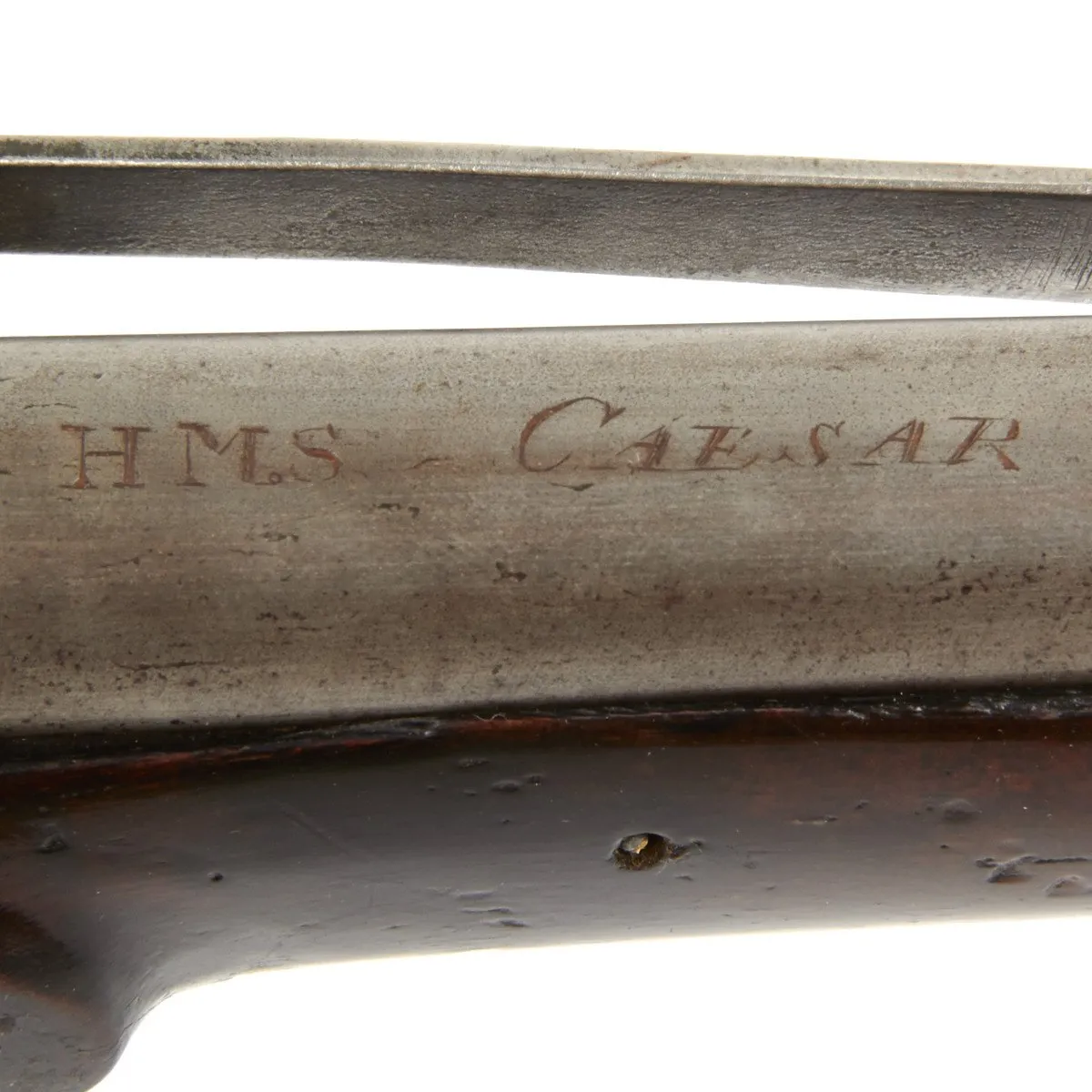 Original Napoleonic Wars British Sea Service Flintlock Pistol named to HMS CAESAR