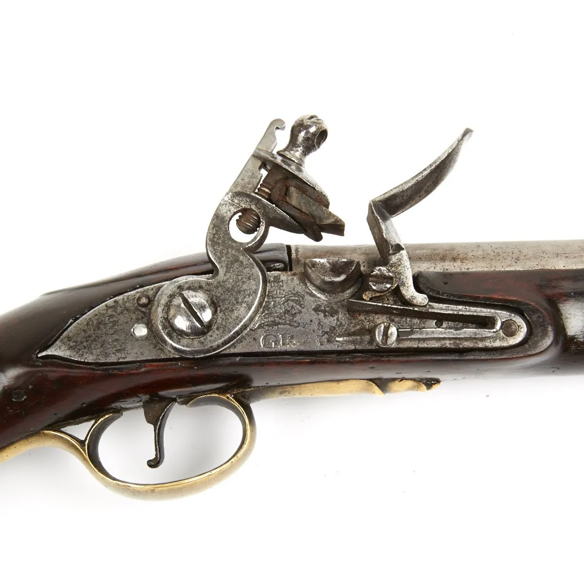 Original Napoleonic Wars British Sea Service Flintlock Pistol named to HMS CAESAR