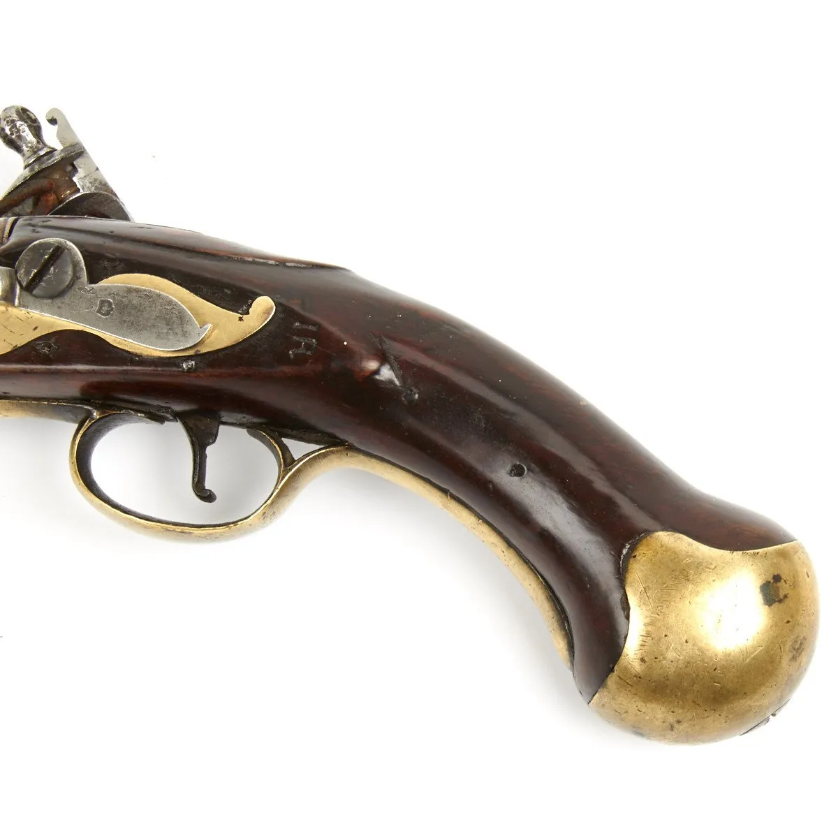 Original Napoleonic Wars British Sea Service Flintlock Pistol named to HMS CAESAR