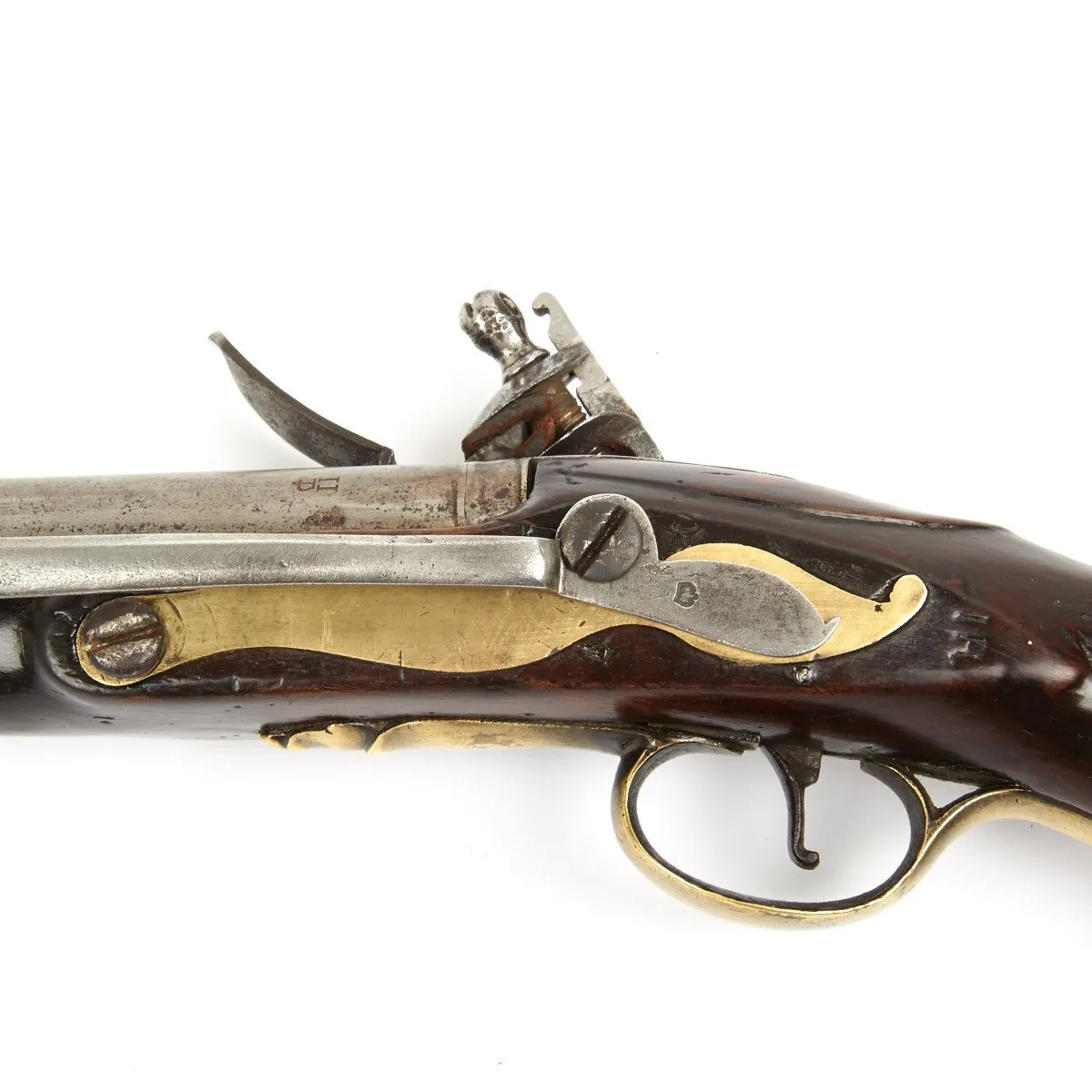 Original Napoleonic Wars British Sea Service Flintlock Pistol named to HMS CAESAR