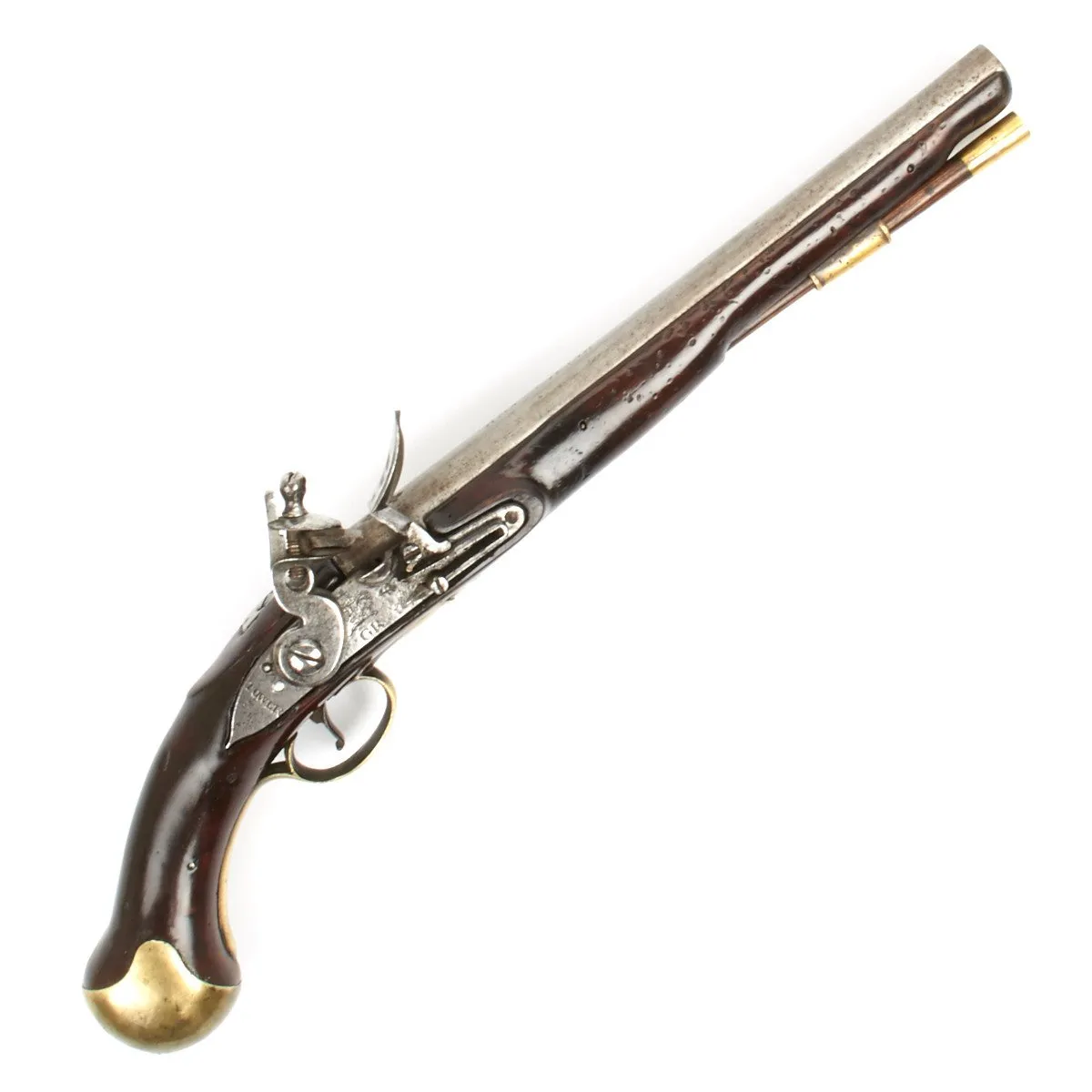 Original Napoleonic Wars British Sea Service Flintlock Pistol named to HMS CAESAR