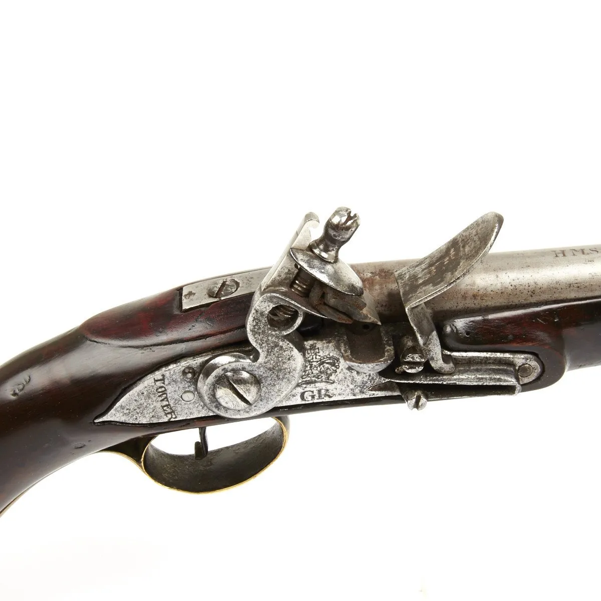 Original Napoleonic Wars British Sea Service Flintlock Pistol named to HMS CAESAR