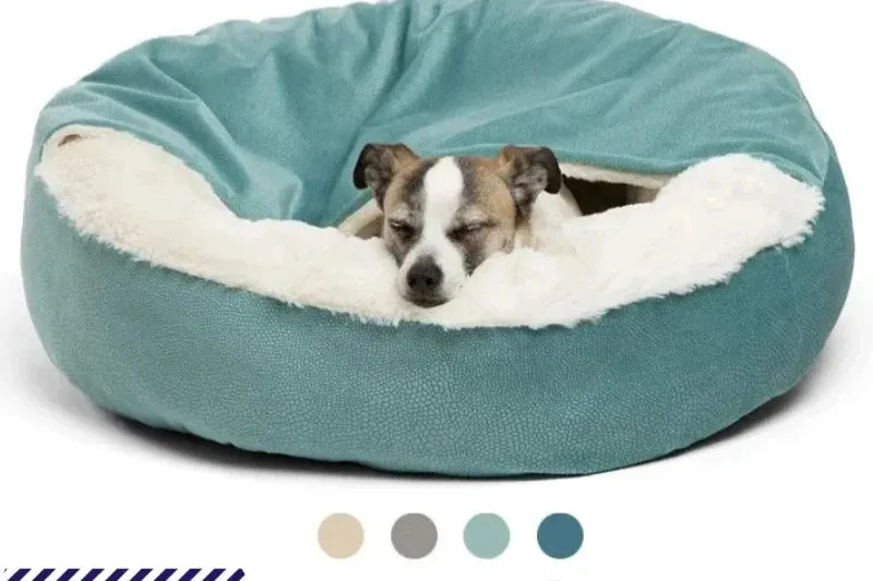 Orthopedic Dog Bed with Hooded Blanket - Winter Warm, Waterproof, and Dirt-Resistant Cuddler for Cats & Puppies