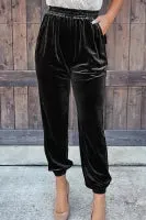 Pants- JOGGERS- Black Solid Velvet