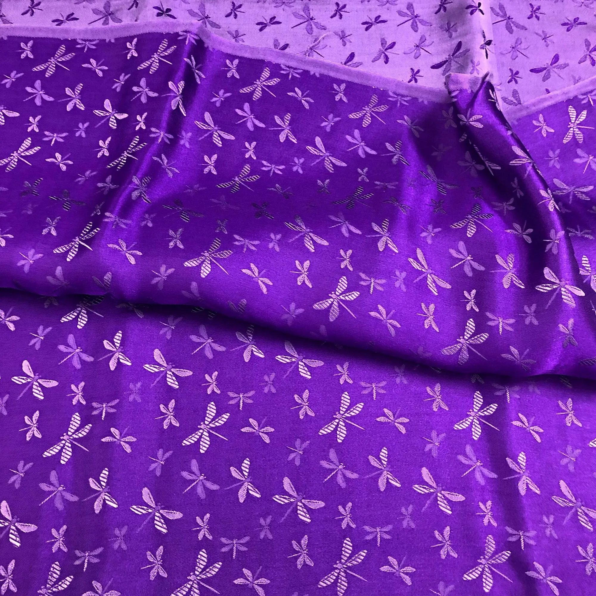 PATTERN MULBERRY SILK fabric by the yard - Purple silk fabric - Handmade fabric – Dress making – Silk for sewing - Gift for women