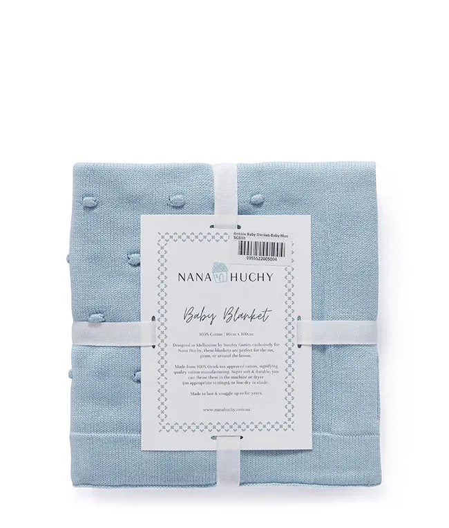 Personalised Baby Blanket - Bobble Blue