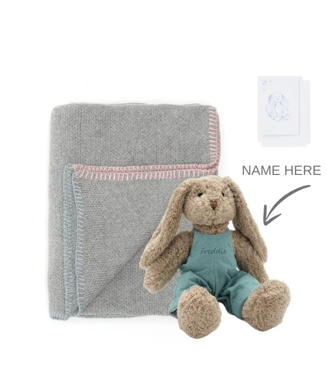 Personalised Bunny & Blankie Bundle - Blue