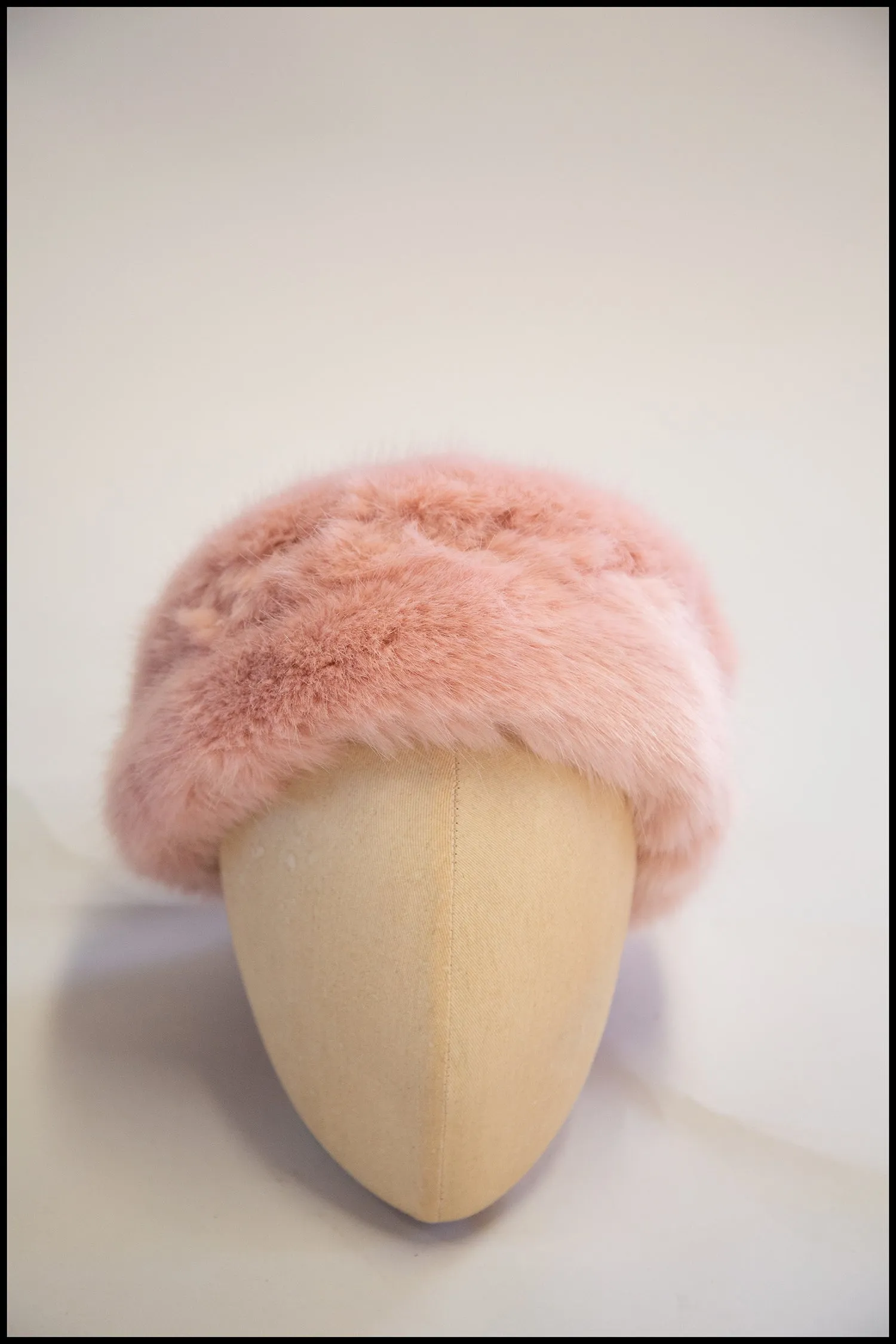 Pink Powder Puff Faux Fur Hat