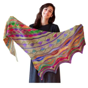 Positive Vibrations Shawl Kit | Yarn Art of Elegant Shapes and Colors