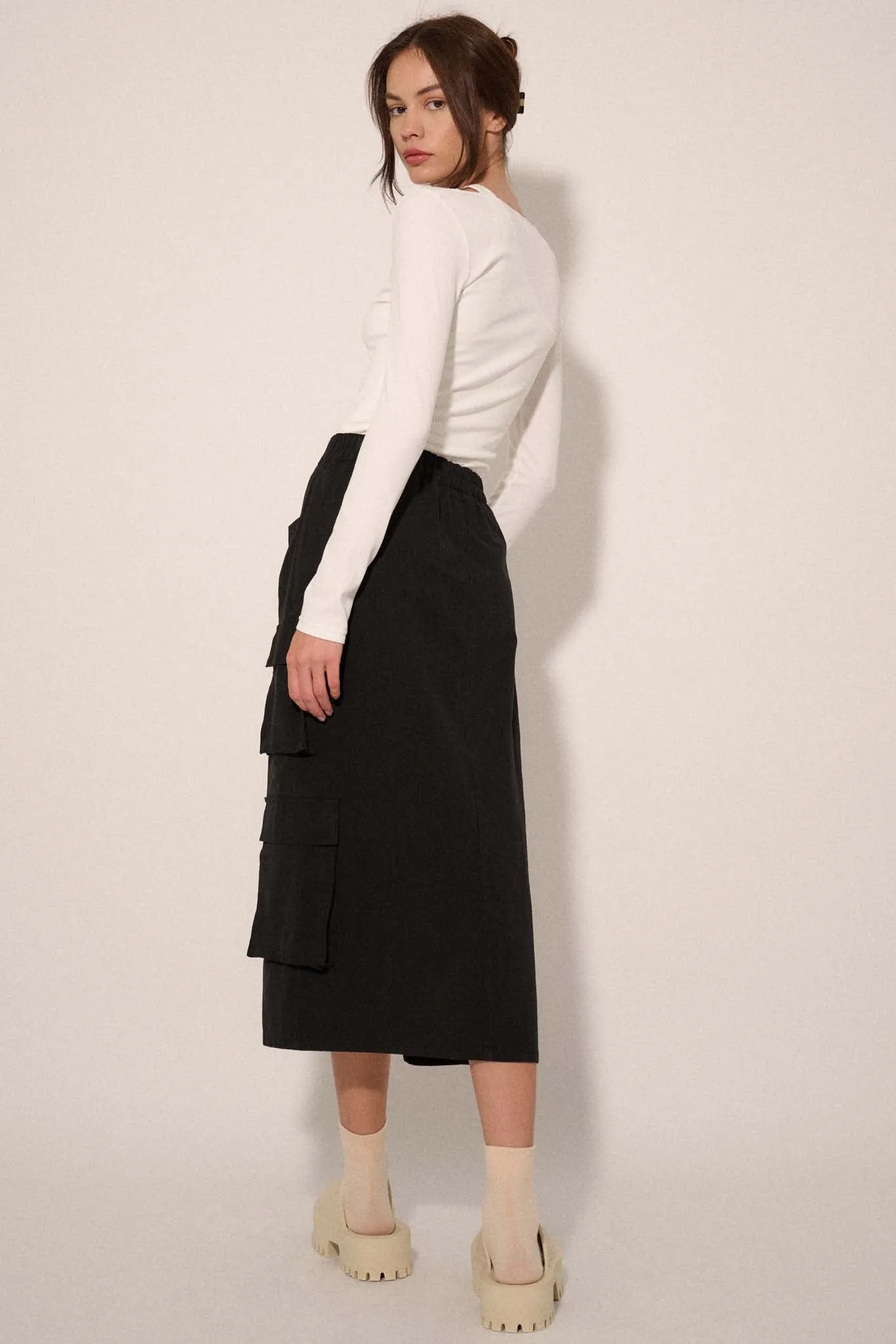 Practically Perfect Cargo Midi Pencil Skirt