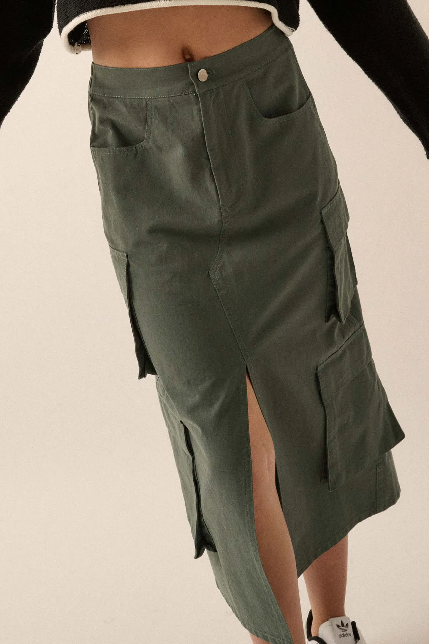 Practically Perfect Cargo Midi Pencil Skirt