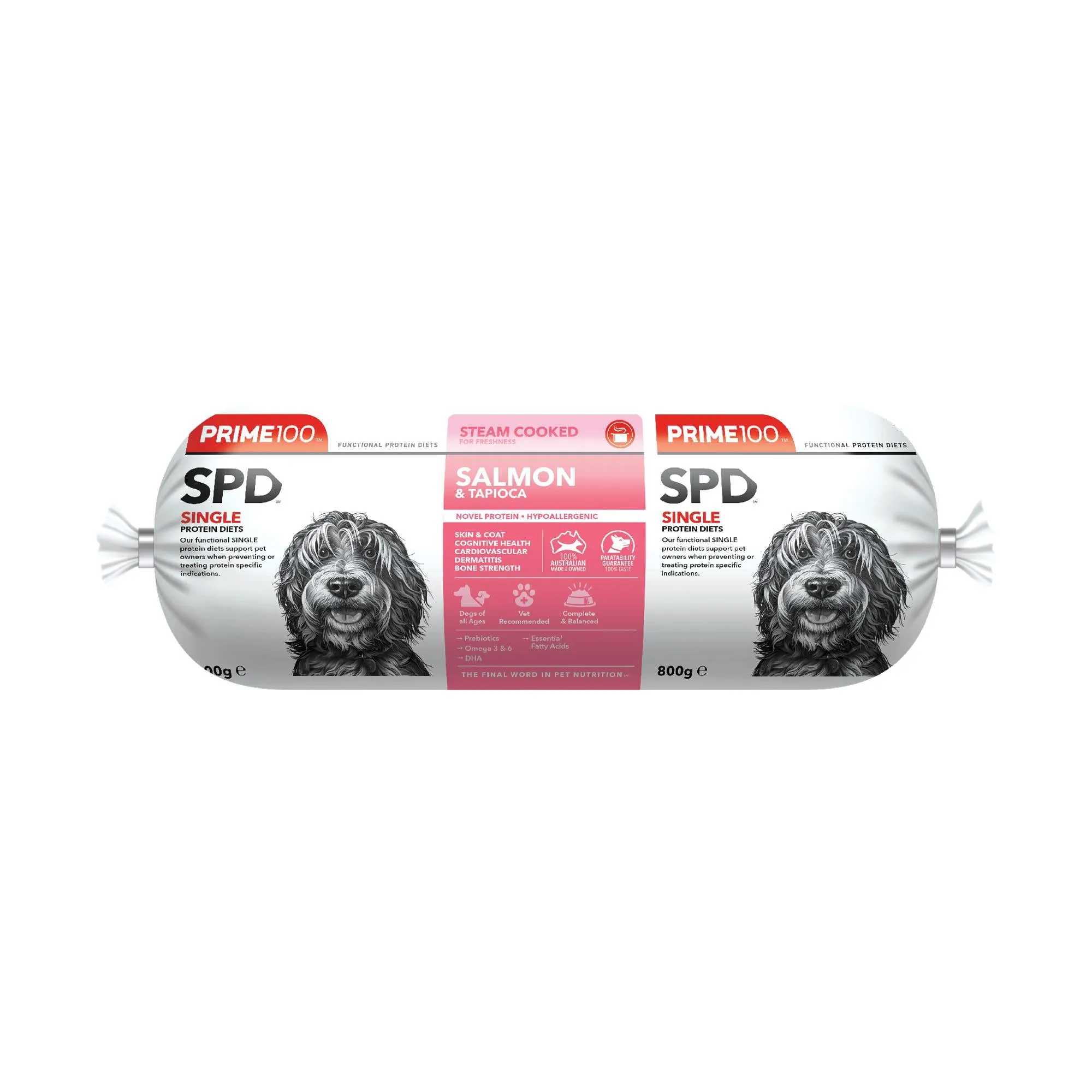 Prime 100 Dog SPD 200 Salmon and Tapioca Roll 800g